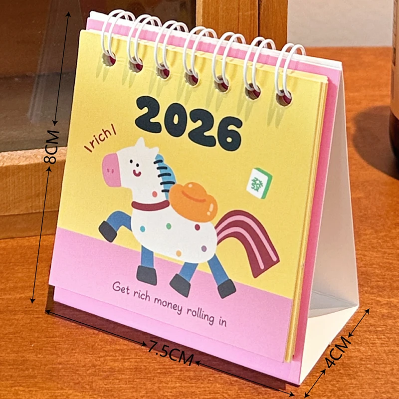 الكرتون نمط صغير أجندة مكتبية /رزنامة مكتبية 2026 الكرتون أجندة مكتبية /رزنامة مكتبية جيب لكمة خطة سطح الديكور الحلي