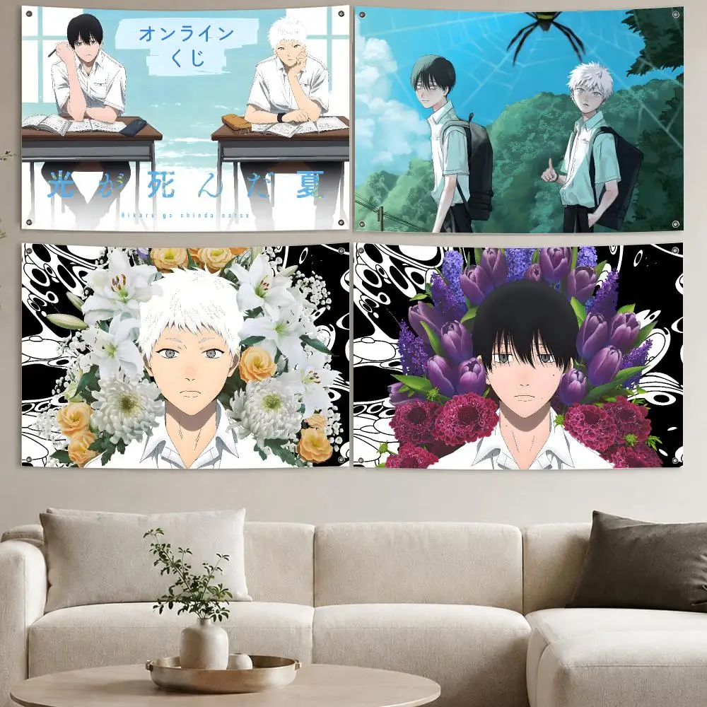 Anime The S-Summer H-Hikaru Died Flags Aesthetic Wall Tapestry Printed Wall Hanging Living Room Party Outdoor Decor