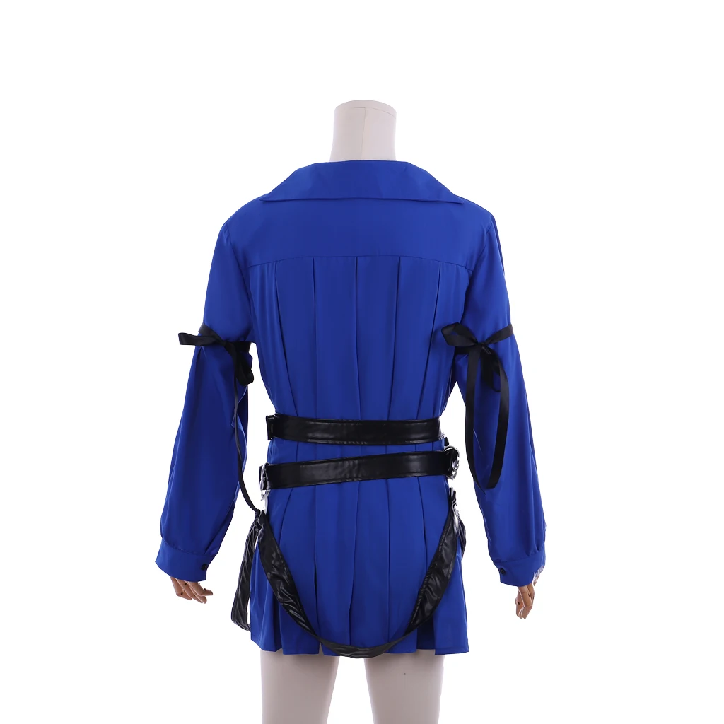 Game Final Fantasy XIV Cosplay Estinien Costume Blue Coat Halloween Carnival  Role Play Jacket with Accessories