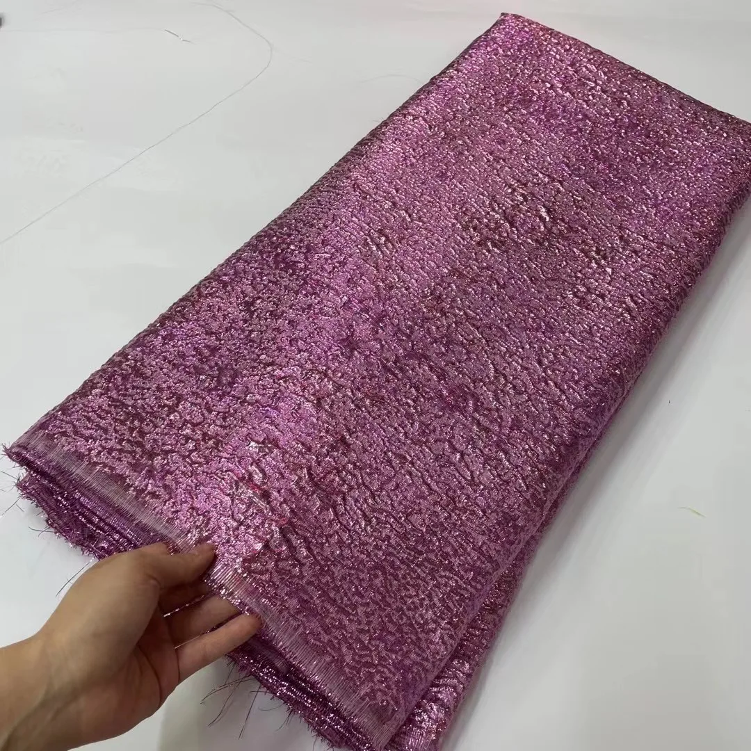 

Hot Sale 5 Yards African Tulle Lace Fabric 2022 Nigerian Brocade Gild Jacquard Lace Fabric For Sewing Wedding Party Dress