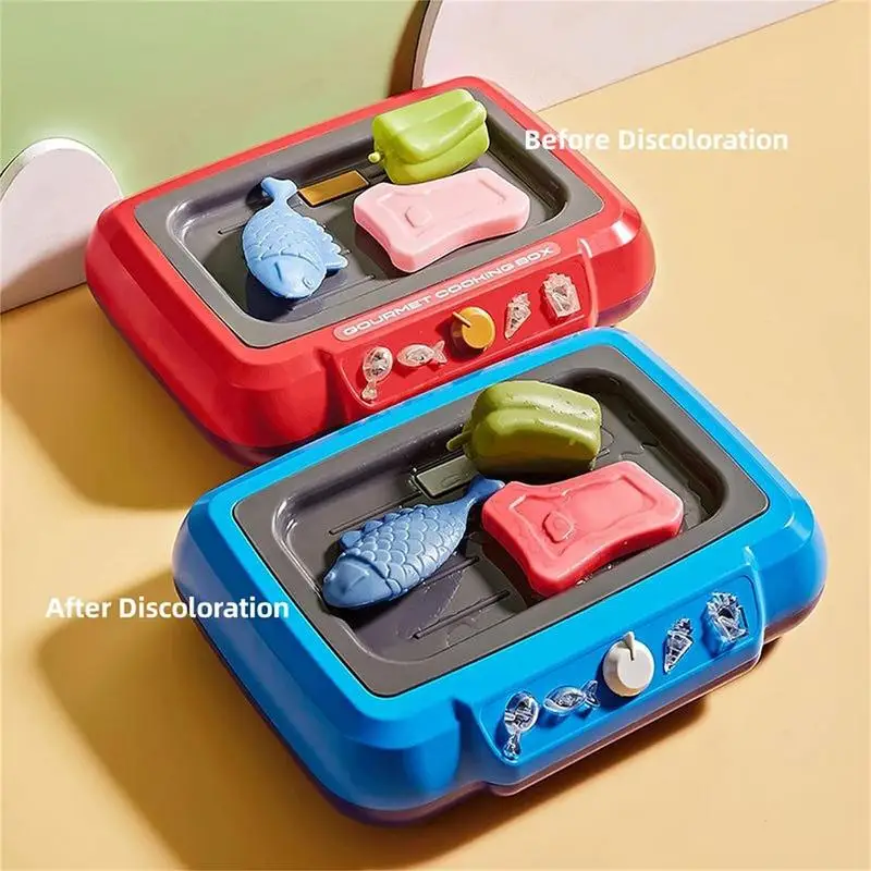 Kids Cooking Machine Toy Set, Brinquedos de Cozinha, Música e Luz, Mudança de Cor, Simulação, Comida, Fingir Brincadeiras, Presente para Crianças