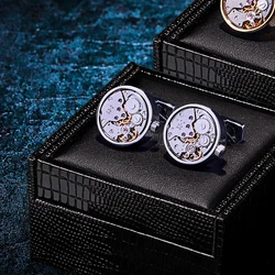 KFLK jewelry shirt cufflinks for mens Brand watch movement mechanical cuff links Buttons Male High Quality guests