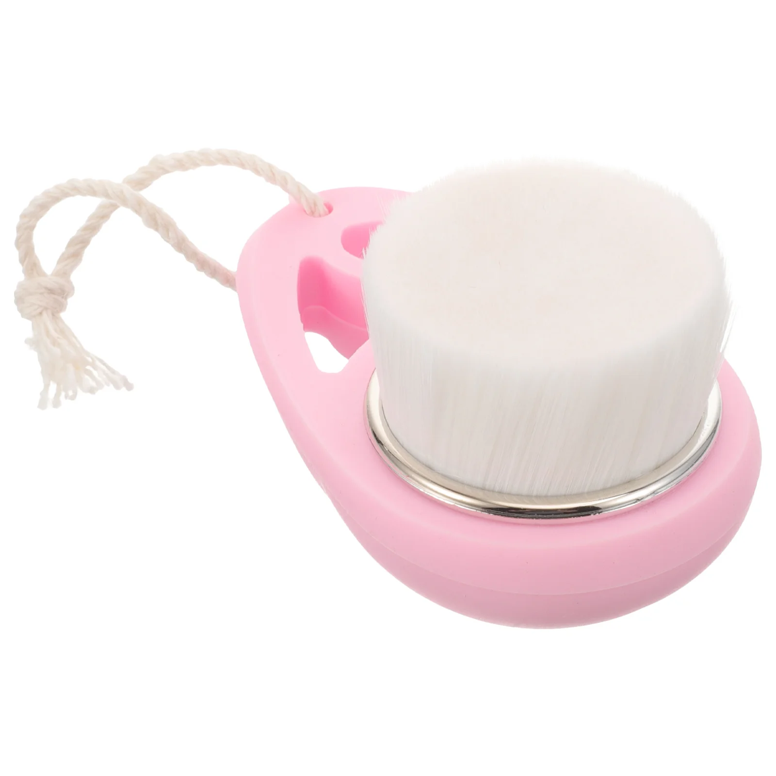 Facial Scrubber Exfoliator Silicone Handle Double-sided Cleansing Brush (pink) Makeup Manual Silica Gel