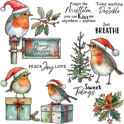 Mangocraft Christmas Gifts And Cute Birds Clear Stamps Xmas DIY Scrapbooking Supplies Silicone Stamp For Cards Albums Decor