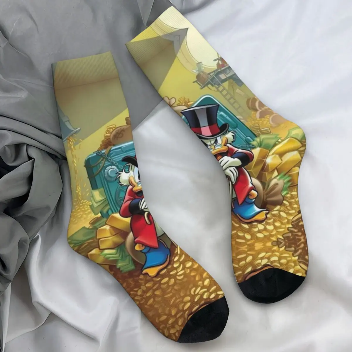 Men Socks Scrooge McDuck And Gold Stockings Autumn Casual Soft Breathable Socks Design Climbing Anti Skid Socks