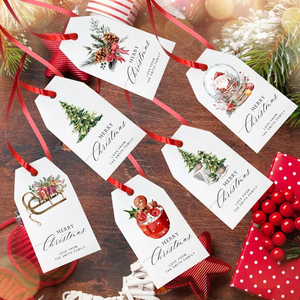 

Personalized Christmas Gift Tags Custom Holiday Gift Tags Merry Christmas Party Favors Decorations Xmas Tree Hanging Ornaments