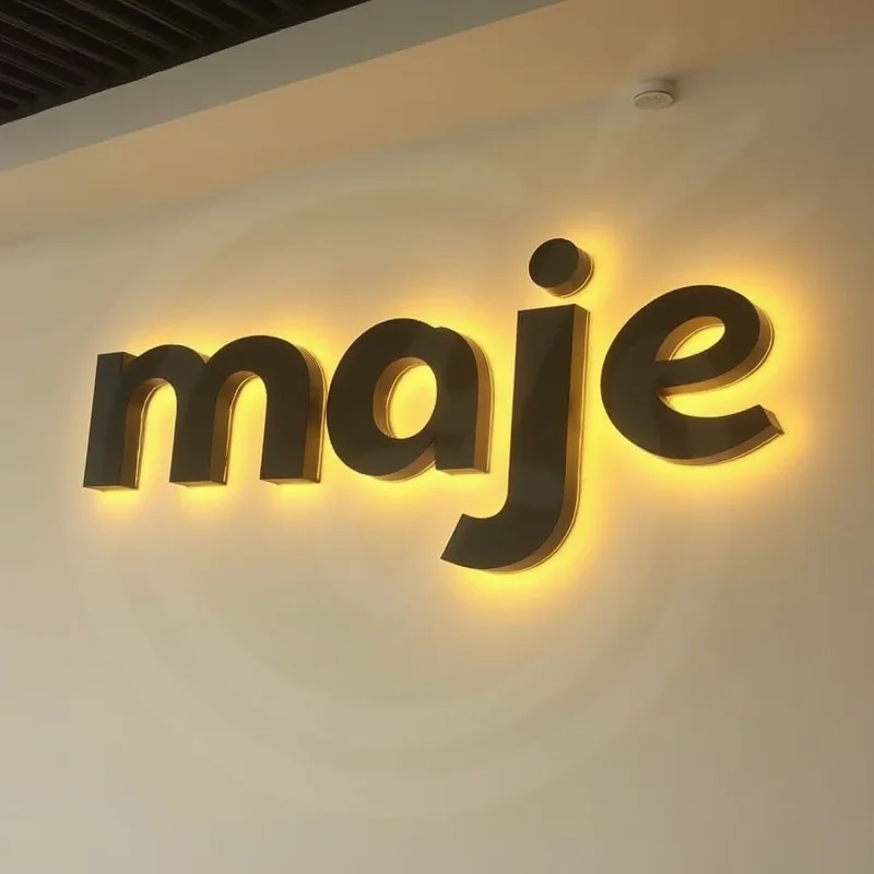 

Custom 3D LED Backlit Illuminated Metal Letters Sign Light Up for Outdoor Waterproof Business Storefront Advertising Signage
