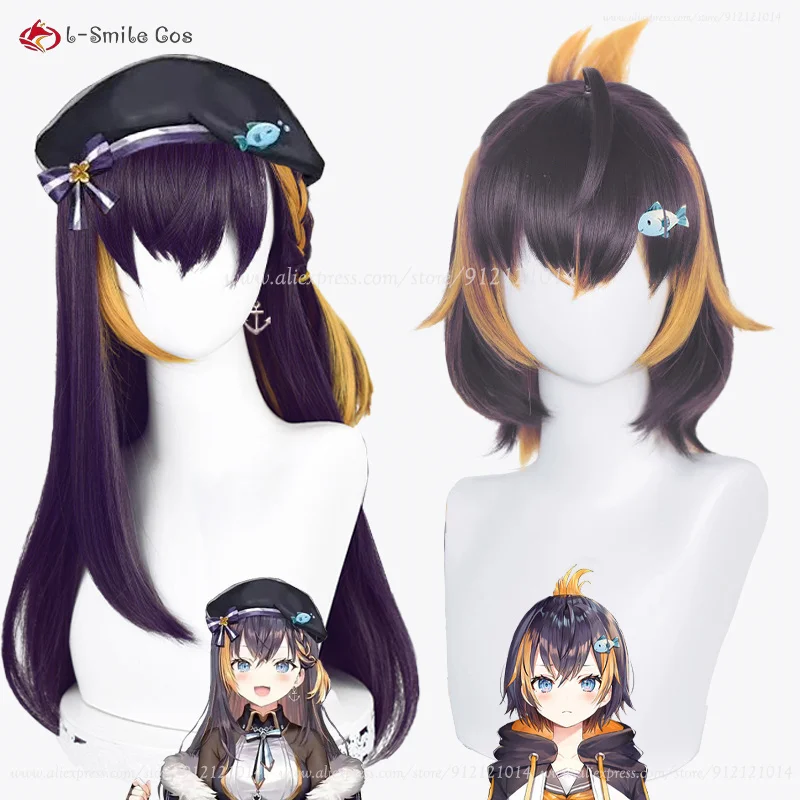 Vtuber NIJISANJI EN OBSYDIA Cosplay Petra Gurin Cosplay Wigs Heat Resistant Synthetic Hair Halloween Party Anime Wigs + Wig Cap