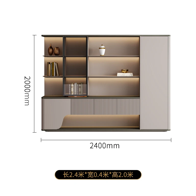 

Boss light luxury background cabinets floor-to-ceiling filing information cabinets office storage cabinets large bookcases