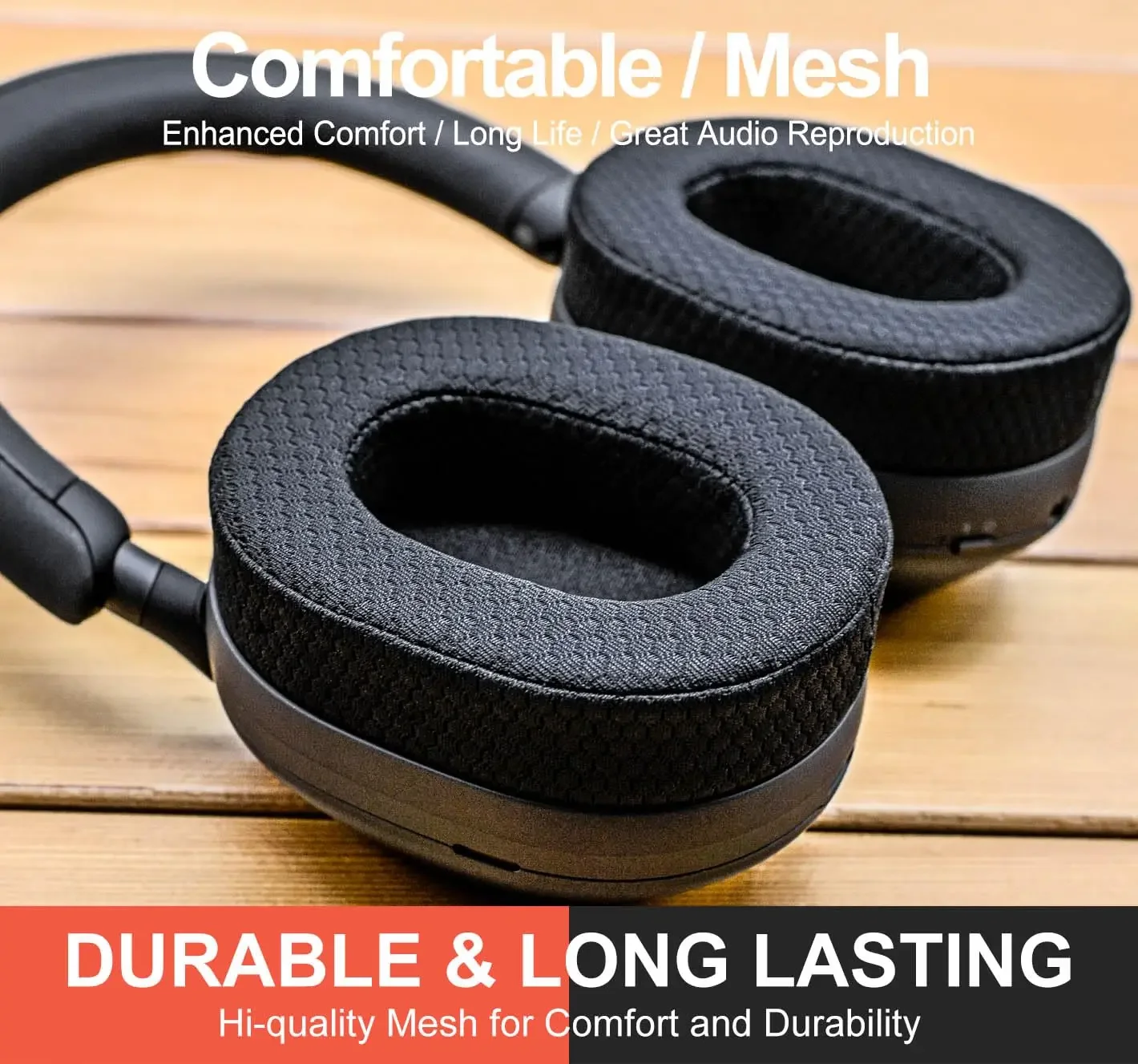 Replacement Breathable Mesh Earpads Suitable for Sony WH-1000XM5 Headphones with Noise Isolating Memory Foam