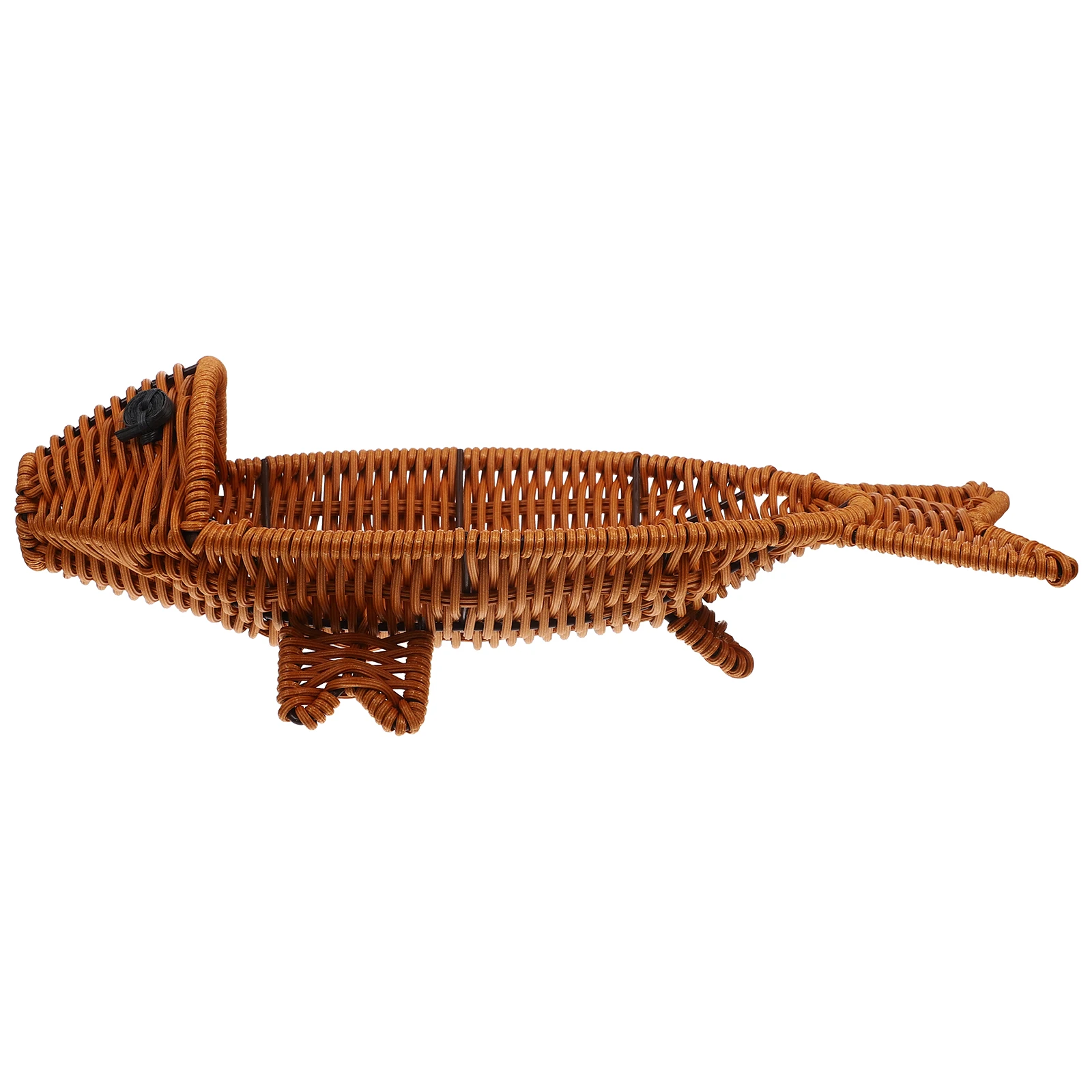

Fruit and Veggie Storage Containers Fish-shaped Plate Basket Imitation Rattan Food Fruits Woven