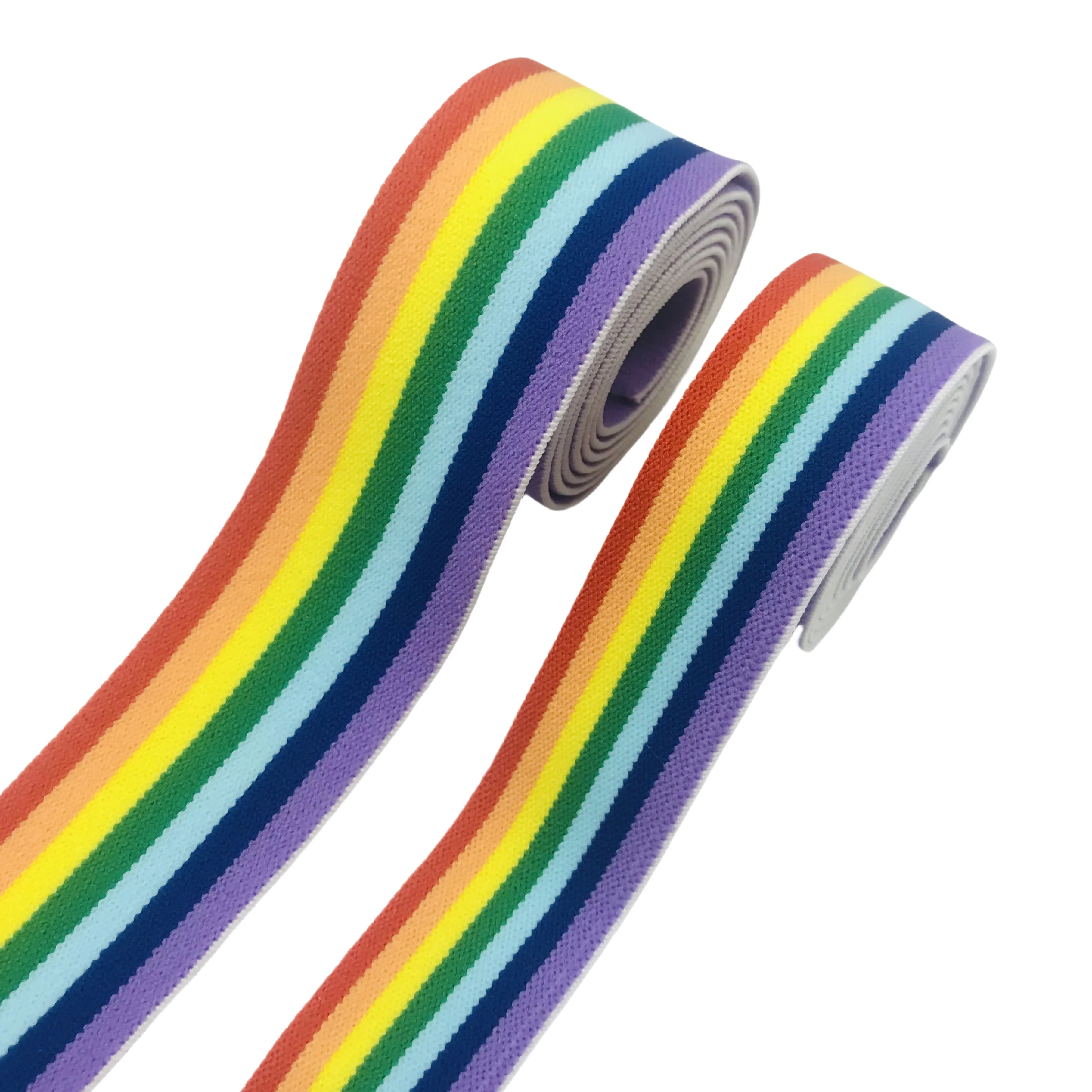 2/5/10 m/lotto 25/38mm fasce elastiche arcobaleno nastro elastico Jacquard per pantaloni indumento accessori per cucire fai da te