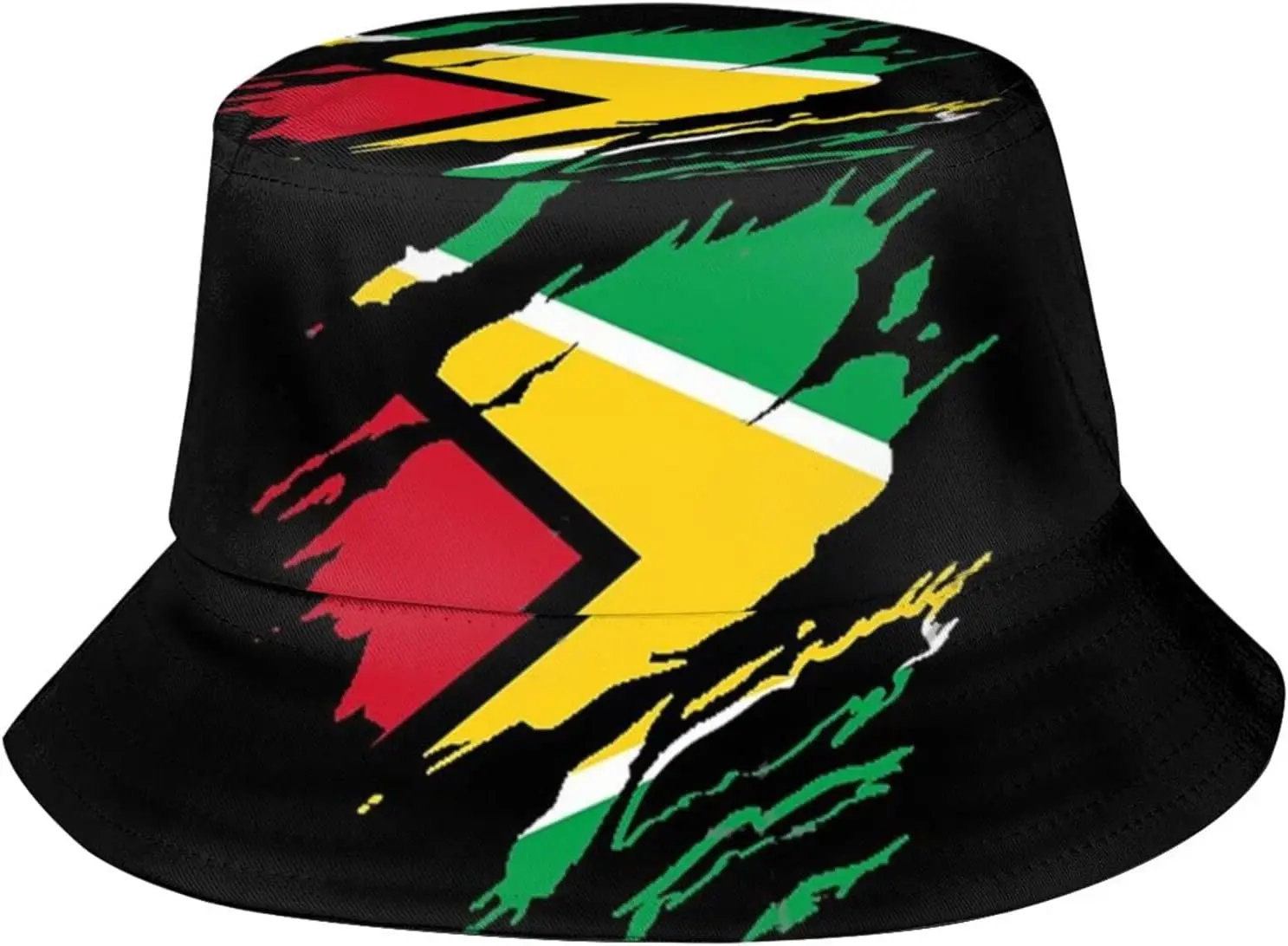 Cute Guyana Flag Print Bucket Hat Summer Travel Fisherman Cap Packable Outdoor Guyanese Cap for Women Men Teens