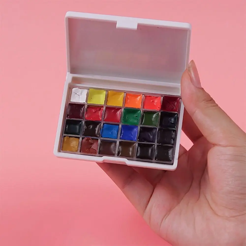 12/24 grid Watercolor Pigment Packaging Mini Empty Handmade Storage Box Moisturizing Color Mixing Box Sketch
