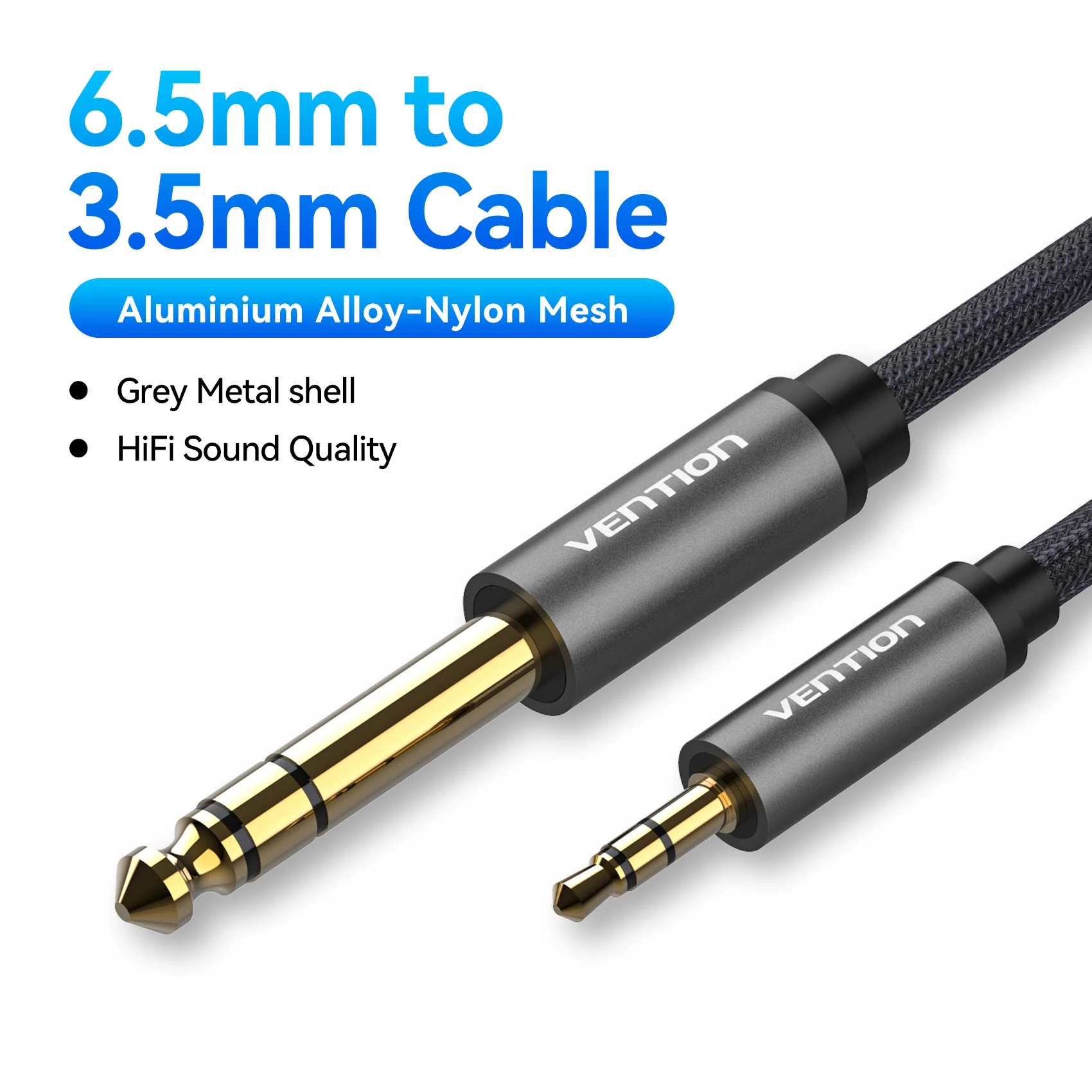 Ventie 3.5 tot 6.5 Jack Audio Kabel Adapter voor CD Speler Luidspreker Gitaarversterker TRS Audio Kabel Jack 3.5mm tot 6.5mm Aux Kabel