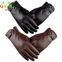 Genuine Leather Gloves Autumn Winter Warm Touch Screen Full Finger Black Gloves High Quality Motorcycle Driving Warm
