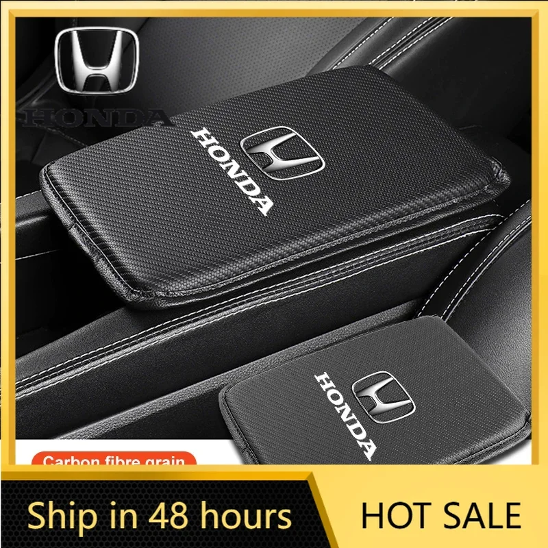 Accesorios para coche, alfombrillas para reposabrazos, cubiertas de cuero para la consola central, accesorios interiores para Honda Civic, Fit, Jazz, Accord, Pilot, Pa
