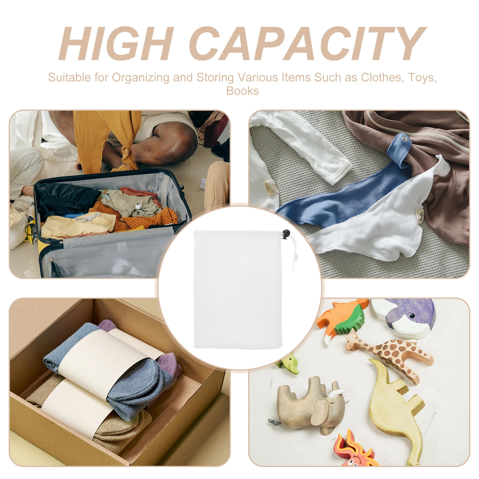 

5Pcs Drawstring Storage Pouches Multi-Functional Travel Bags Portable Organizer for Clothes Accessories Gift Wrapping