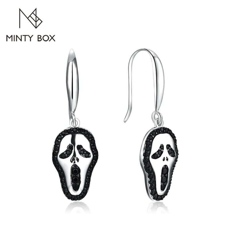 

MINTYBOX Black Spinel Drop Earrings for Women Men 925 Sterling Silver Accessories Halloween Gift Holiday Party Fine Jewelry