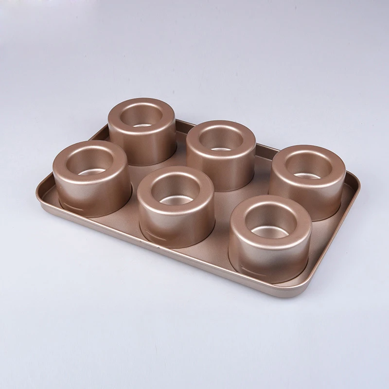 Carbon Steel Baking Molds Mini Cake Mold/Pan Muffin Tart Non-Stick Mold   Bake Pans Shortcake  Bakeware 1/6 Holds