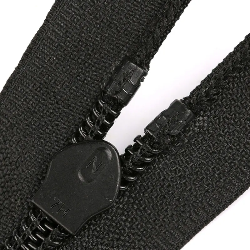 Black 5# Nylon Waterproof Zippers Double Slider DIY Sewing Jacket Bags Invisible Zipper Repair Accessory 60/70/75/80/90/100cm