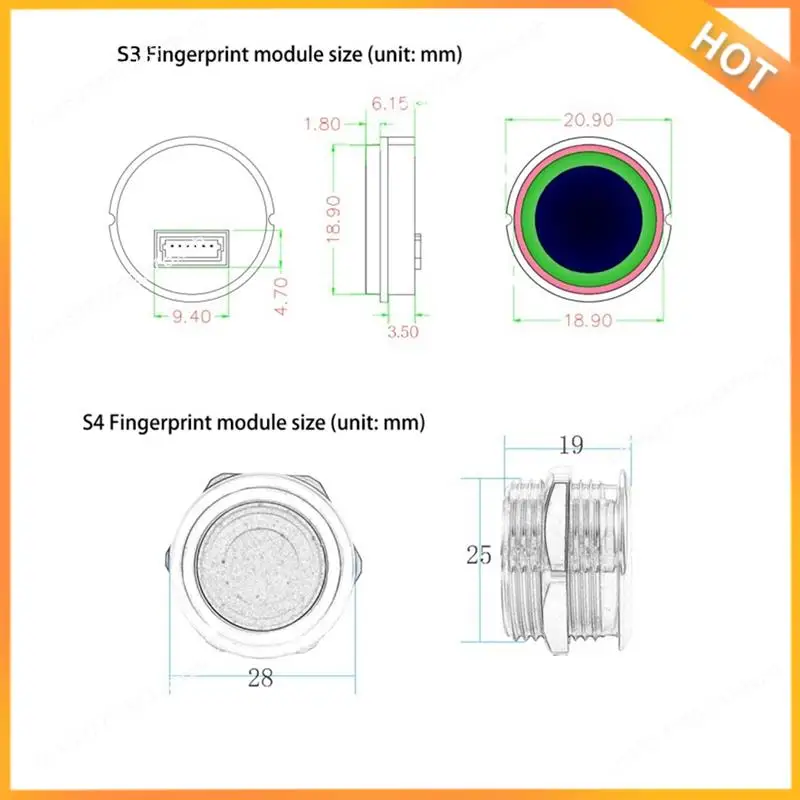 A43M Access Control Fingerprint Control Board 7-30V Fingerprint Identification Module DIY Relay Door Lock Controller