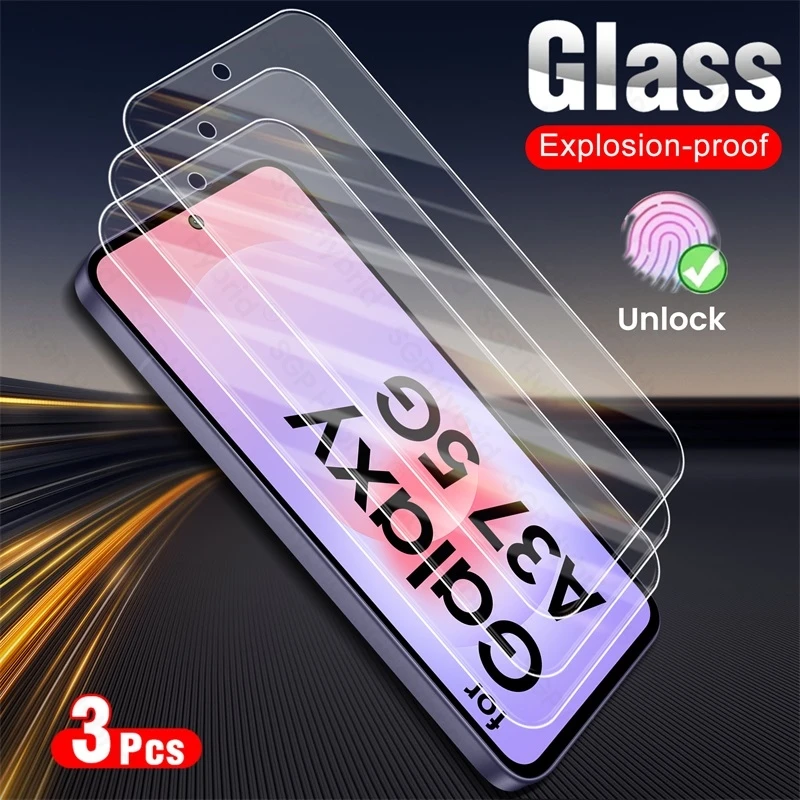 3Pcs 9H Glass Full Cover Screen Protector for Samsung Galaxy A37 5G Protective Glass on A 37 37A SM-A376B 6.7" Protection Film