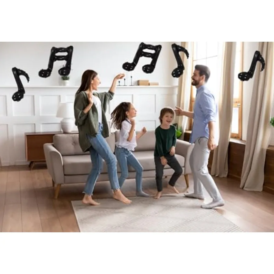 Ballons de notes musicales en aluminium noir, 10 pièces, fournitures de fête d'anniversaire sur le thème de la musique, réception-cadeau pour bébé, fête en plein air, mariage