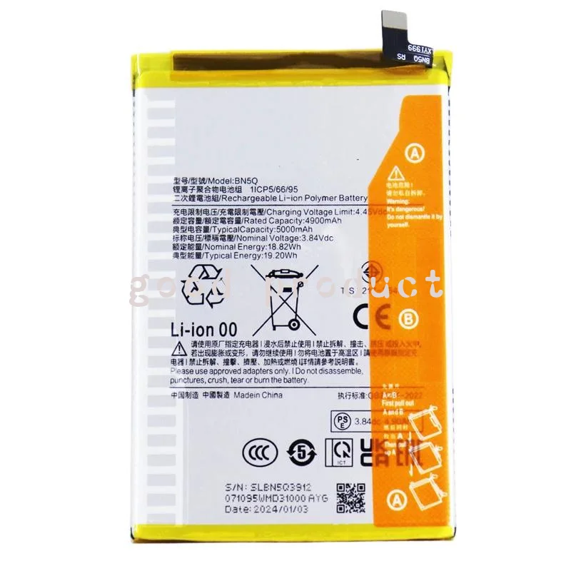 

High Quality Original Cell BN5Q For Xiaomi Redmi13C Redmi12C 23124RN87C Mobile Battery Replacement Batteries