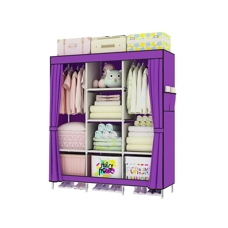 

Simple Wardrobe, Non-woven Combination Wardrobe, Panoramic Solid Color Cloth Wardrobe, Folding Cloth Wardrobe