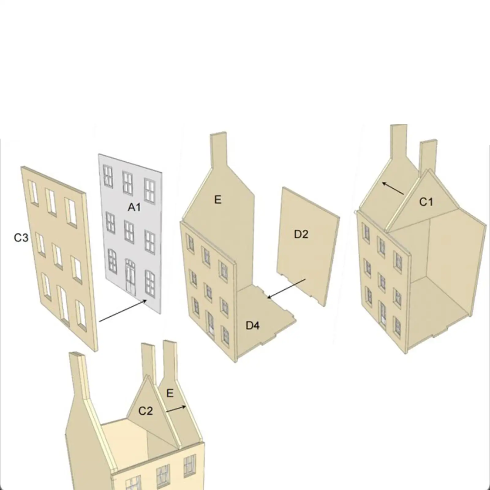 DIY houten huis monteren 3D-puzzels Diorama miniatuur 3D houten puzzel voor