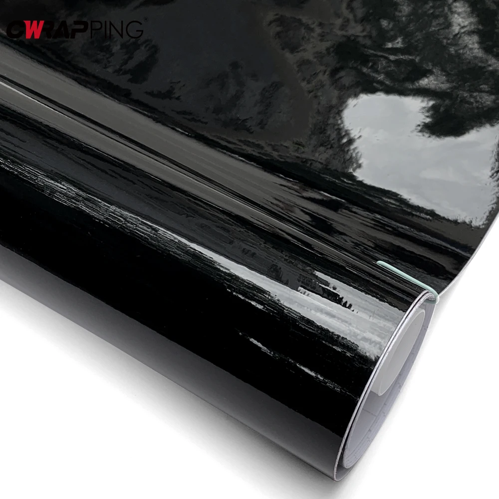 

Glossy Black Car Adhesive Vinyl Wrap PVC Motorcycle Stickers for Roof Hood Doors Waterproof Color Change for Car Film Covering