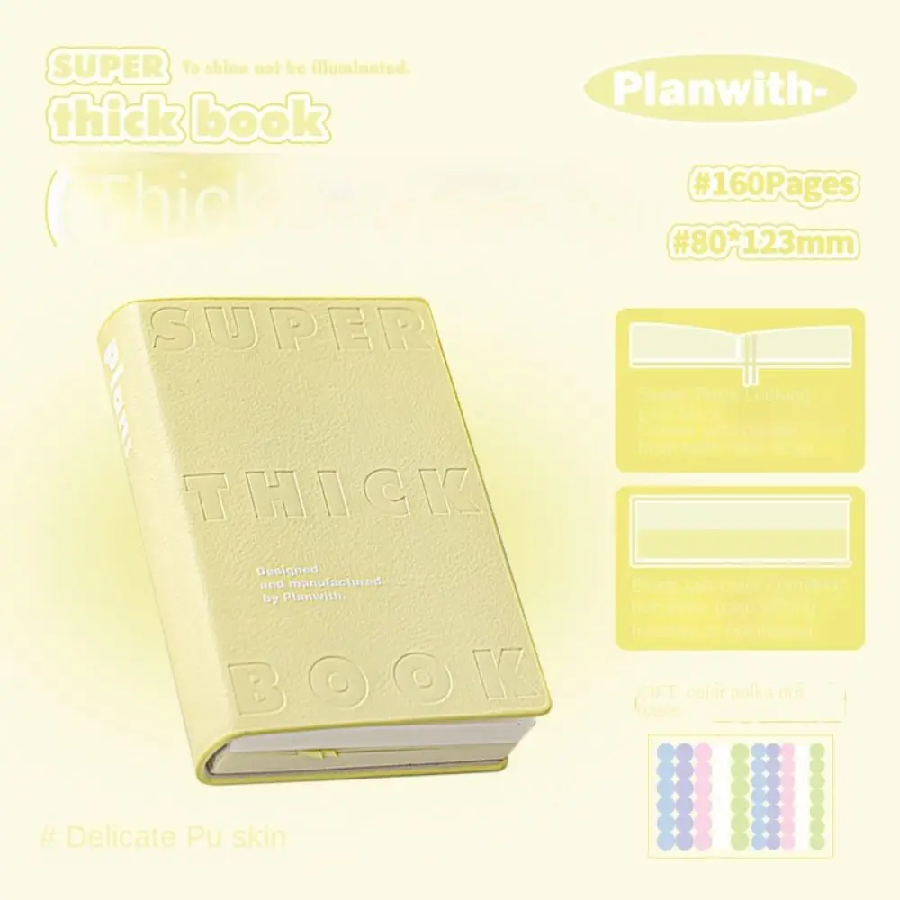 Waterproof Cover Leather Notebook Square Elegant Pocket Notebook Minimalist Portable Planner Notepad Office Use