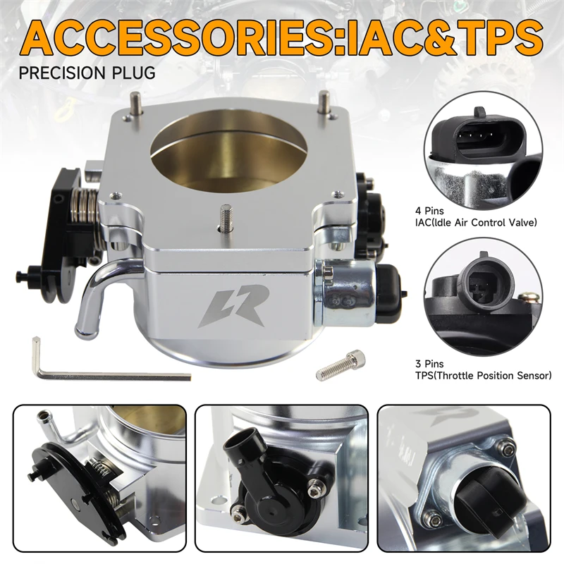 Chevy Gen III LSX LS LS1 LS2 LS7 Throttle Body Kit with Adapter Plate