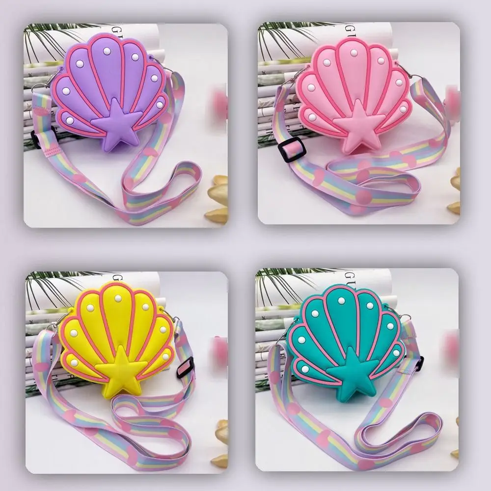 Tas Cangkang Silikon Tahan Air Kantong Selempang Cangkang Laut Ringan dan Lembut Kapasitas Cukup Dompet Koin Cangkang Tali Dapat Disesuaikan