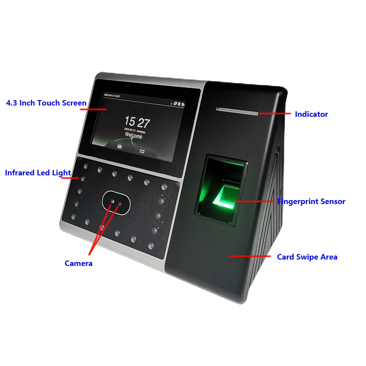 ZKTime 5.0 Bateria WiFi Sistema de atendimento facial biométrico Impressão digital Gerenciamento de atendimento de funcionários Dispositivo de