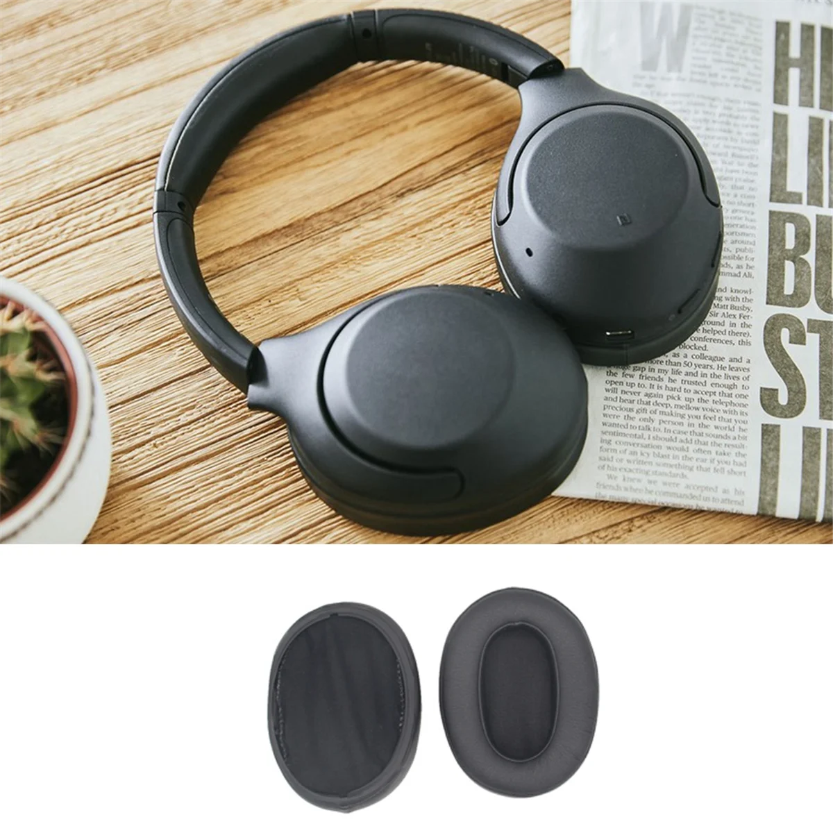 For Sony WH-XB900N Headphone Cover XB900N Headset Sponge Cover Multi-Functional Earmuffs,Black