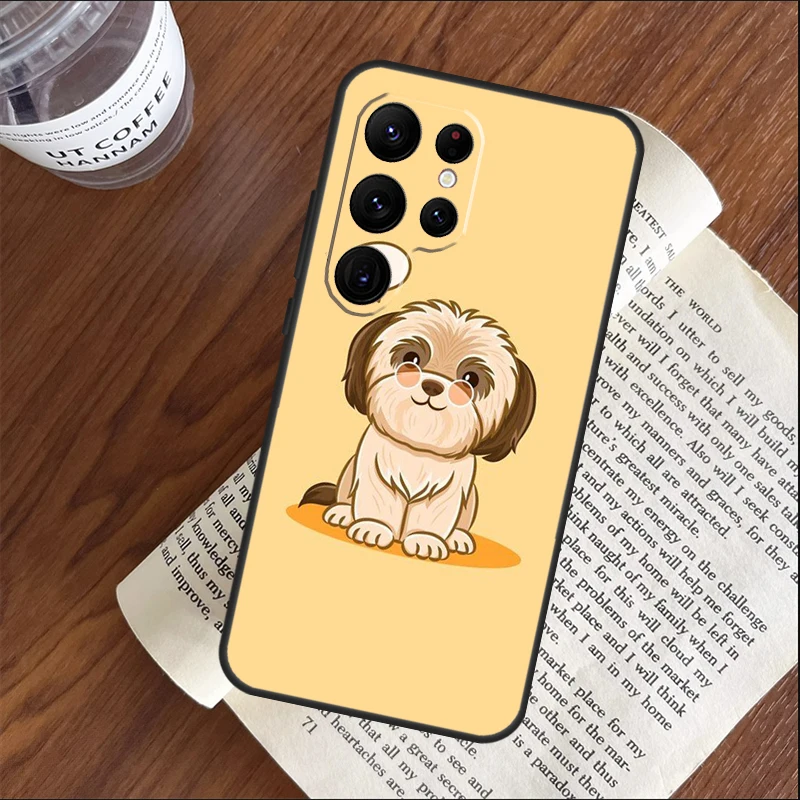 Cartoon Shih Tzu Dog Case For Samsung Galaxy S22 Ultra S21 S20 FE S9 S10 Plus Note 10 20 S23 Ultra Back Cover