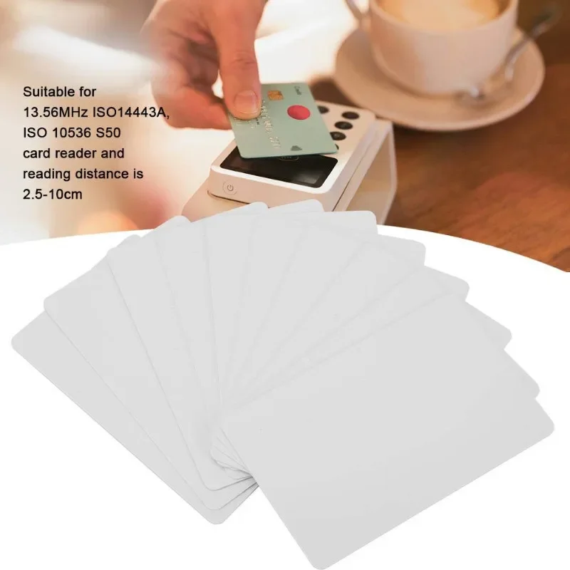 10-100 Pcs MF S50 Classic 1K M1 RFID Card Proximity Smart 0.8mm Tag Chip For Access Control System ISO14443A Block 0 Unwritable