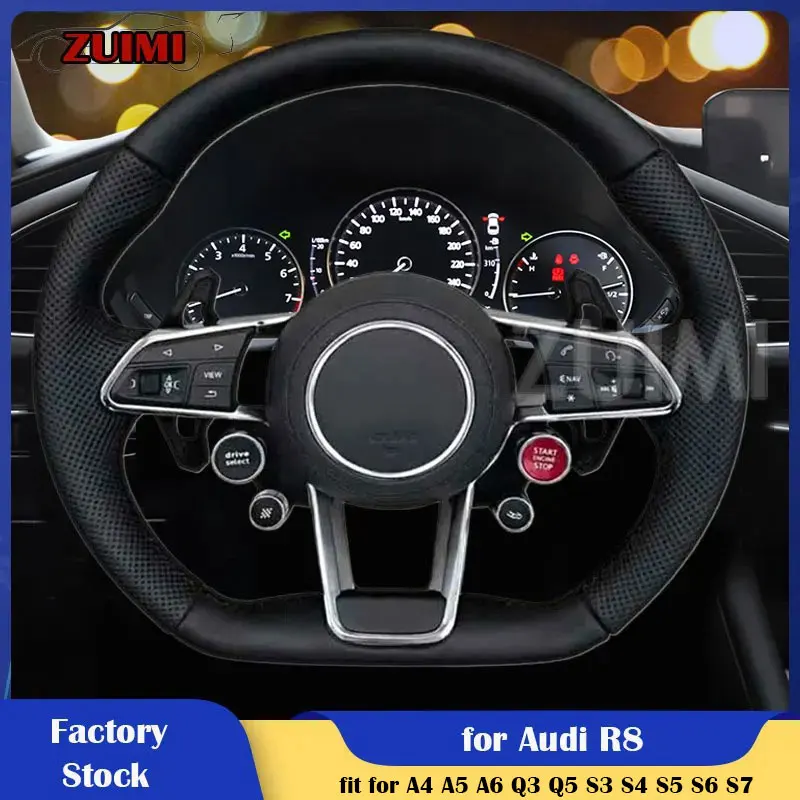

Old Upgrade to New Car Steering Wheel High Performance 4 Button Style Full Leather for Audi A4 A5 A6 Q3 Q5 S3 S4 S5 S6 S7 R8