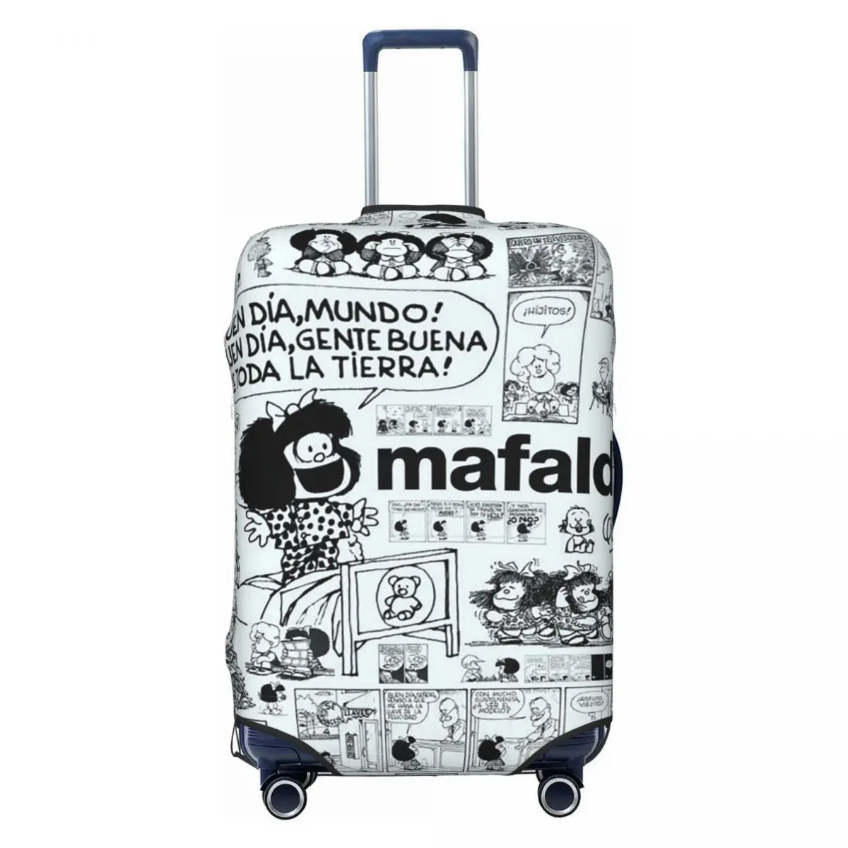 

Custom Quino Comic Cartoon Mafalda Luggage Cover Fashion Suitcase Protector Covers Suit For 18-32 inch