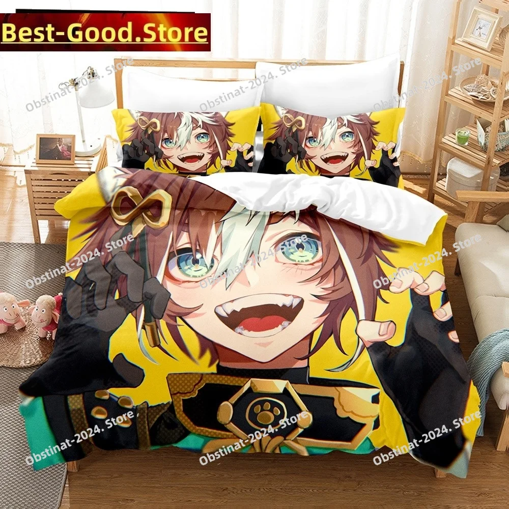 

3D Print Cartoon Bedding Set Genshin Impact Game Kids 3d Duvet Cover Set Comforter Bed Linen For Children Boy Decor Bedclothes