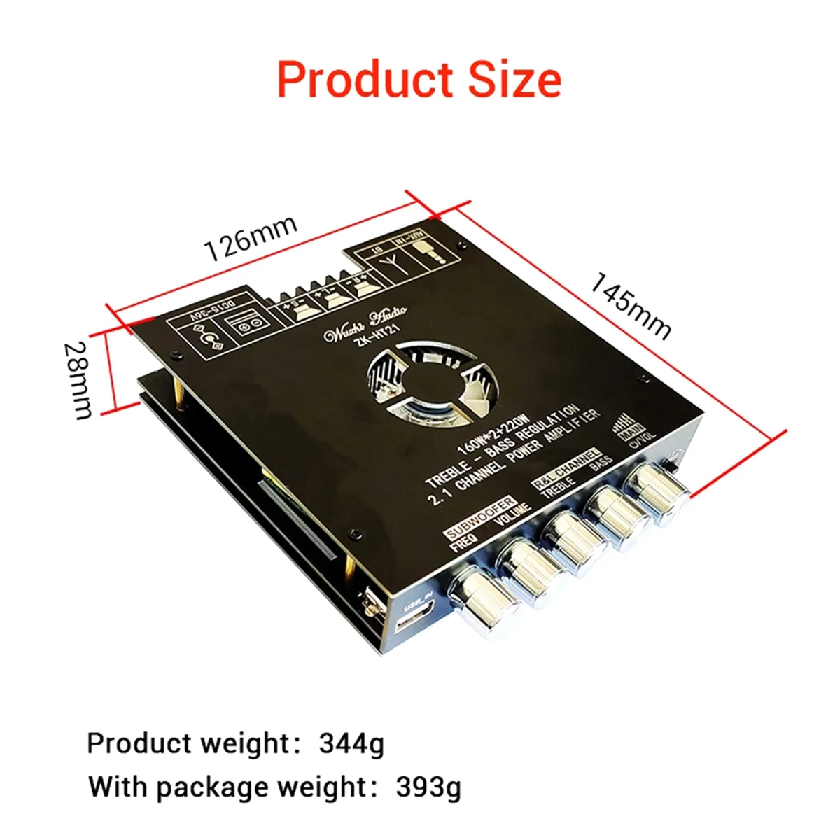 M86K -HT21 2G HIFI Bluetooth 2.1 Channel Power Audio Stereo Subwoofer Amplifier Board 160Wx2+220W TREBLE Bass TDA7498E A