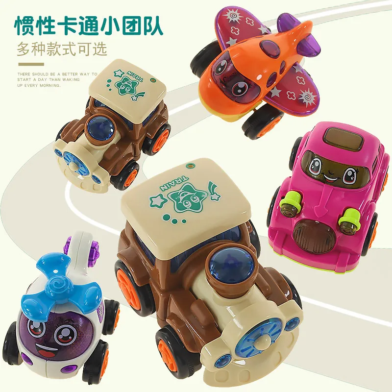 

Children's Inertial Toy Car Cartoon Toy Inertial Sliding Train Plane Model Mini Q Version Drop resistant Cute New Car