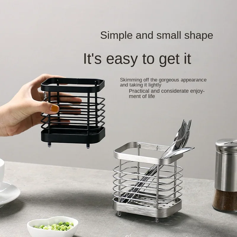 

Tableware Holder Stainless Steel Chopstick Drying Rack Rustproof Spoon Knife Fork Storage Shelf Cutlery Storage Drainer