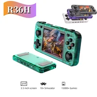 Consola de juegos portátil R36H, pantalla IPS de 3,5 pulgadas, Linux RK3326, reproductor de videojuegos Retro, 3000 mAh, 64G, más de 10000 juegos clásicos
