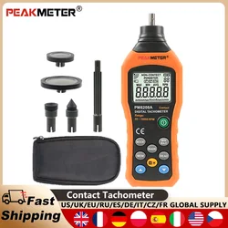 PEAKMETER PM6208A Contact Digital Tachometer High-precision Motor Speedometer Speed Meter Industrial Automotive Motor Tachometer