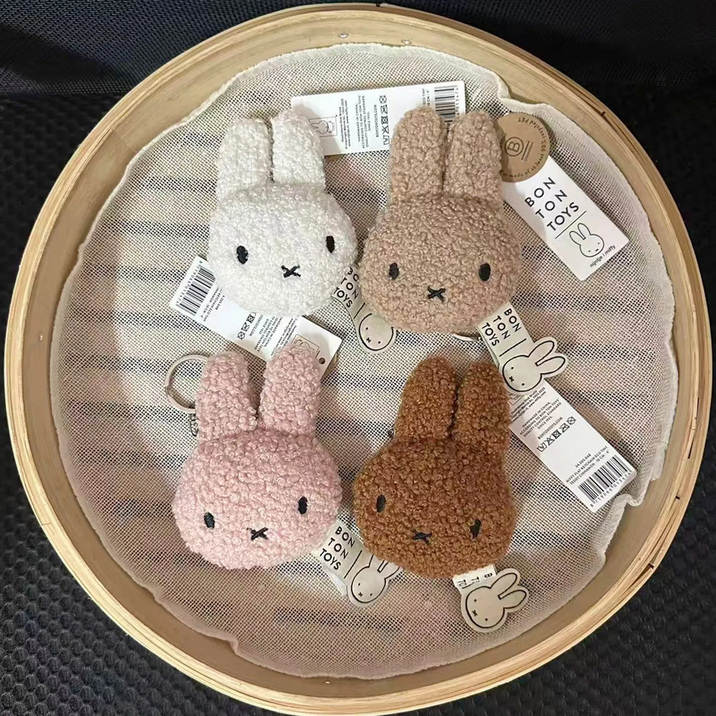 Kawaii Miffy cabeza de conejo muñeca mochila colgante bolsa accesorios decorativos llavero juguetes de regalo