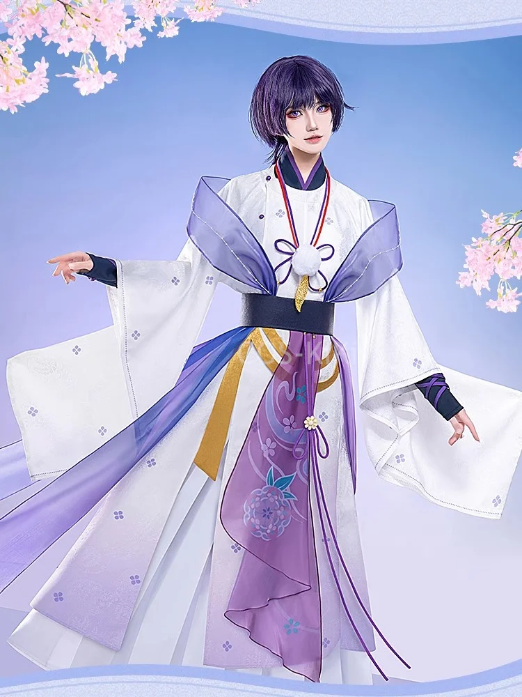 COS-KiKi Genshin Impact Wanderer Scaramouche Flower Wedding Game Suit Antique Uniform Cosplay Costume Halloween Party Outfit