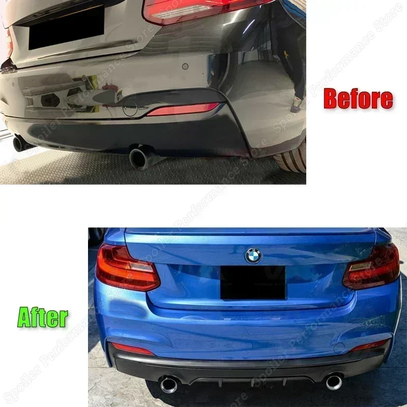 Rear Diffuser Rear Bumper Splitters Lip Spoiler Rear Chassis Deflector For BMW 2 Series M Sport F22 F23 2015-2021 ABS Cover